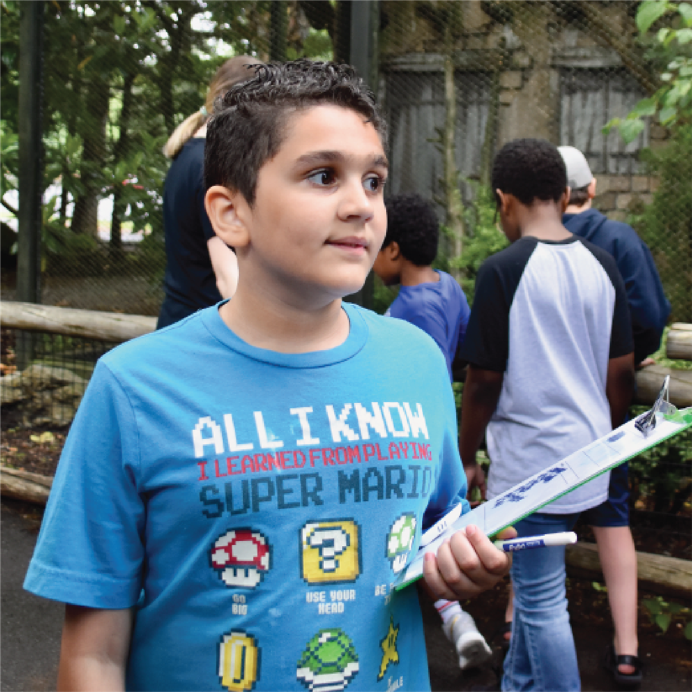   SBJC student at Van Saun County Park Zoo, cover image of our Summer 2022 SBJC Quarterly issue.